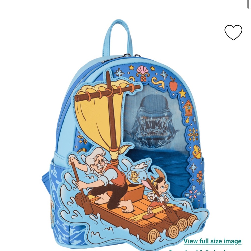 Loungefly Loungefly Pinocchio Raft Monstro Lenticular Mini Backpack & Wallet - Picture 10 of 16